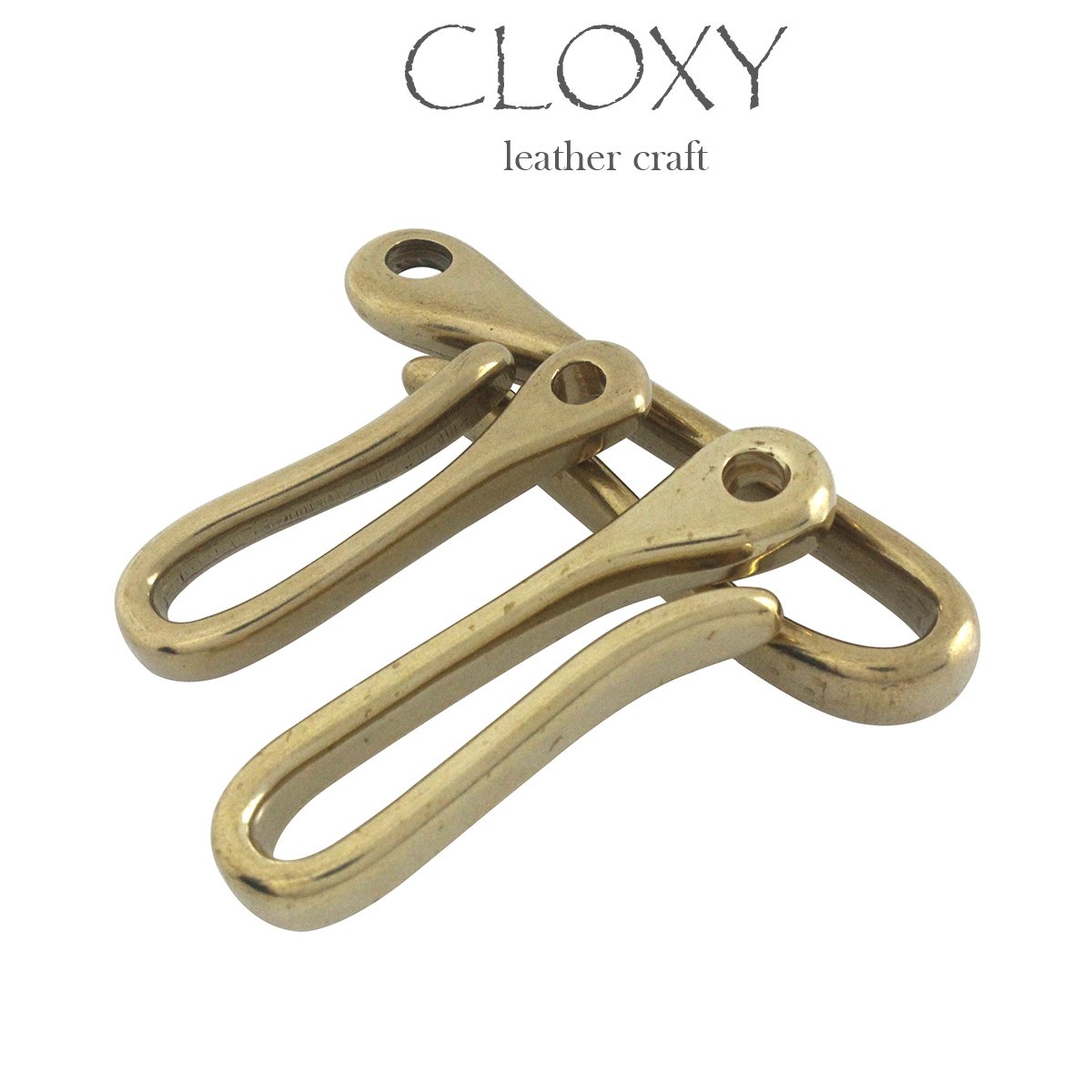 Solid Brass Belt U Hook Fob Clip Keychain Retro Vintage Key Ring Keychain Wallet Fish Hook 3 sizes Available