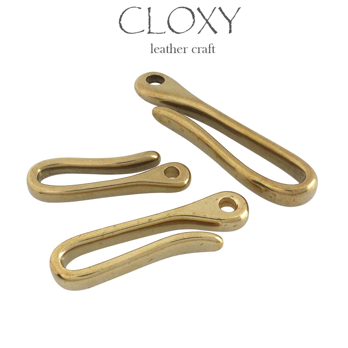 Solid Brass Belt U Hook Fob Clip Keychain Retro Vintage Key Ring Keychain Wallet Fish Hook 3 sizes Available