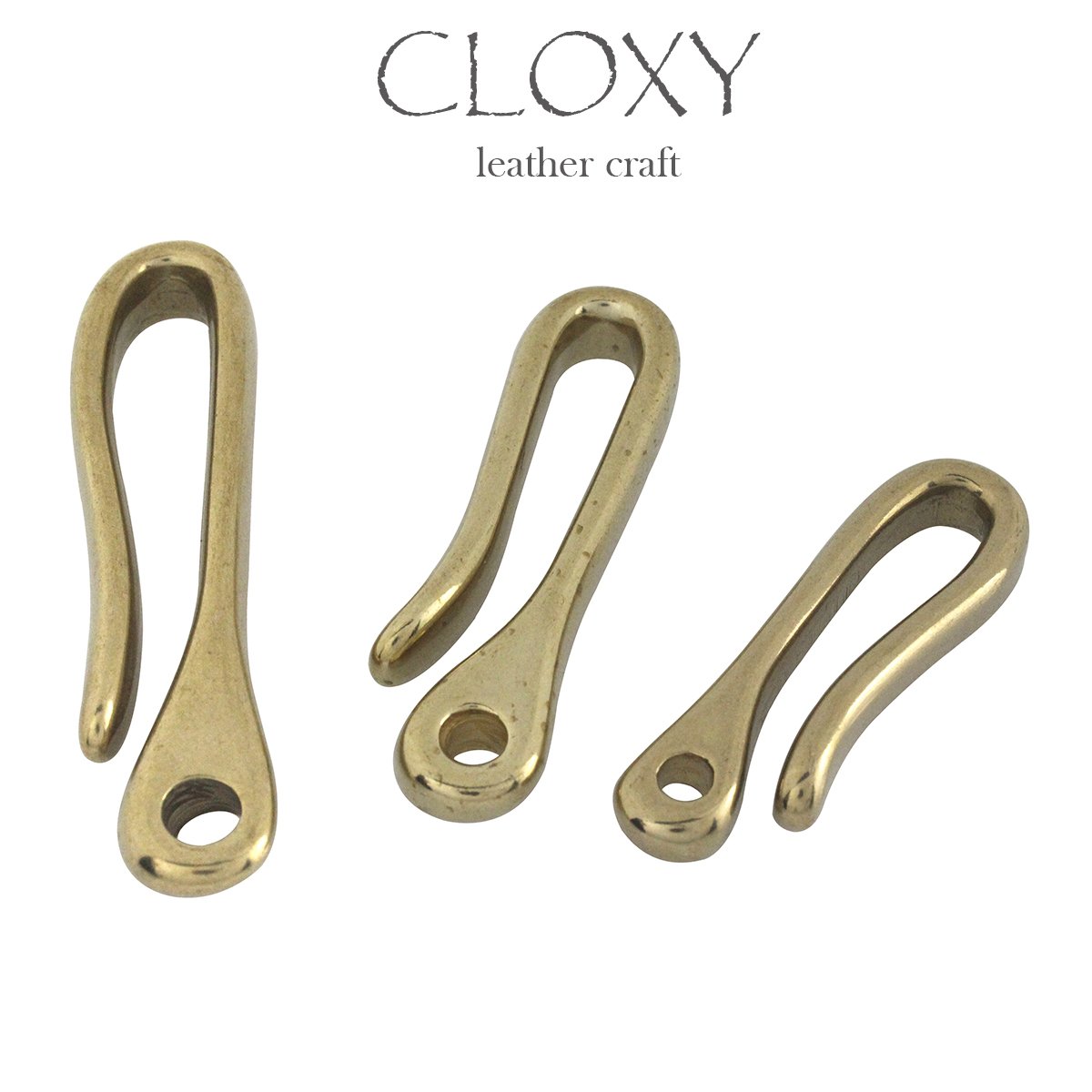 Solid Brass Belt U Hook Fob Clip Keychain Retro Vintage Key Ring Keychain Wallet Fish Hook 3 sizes Available