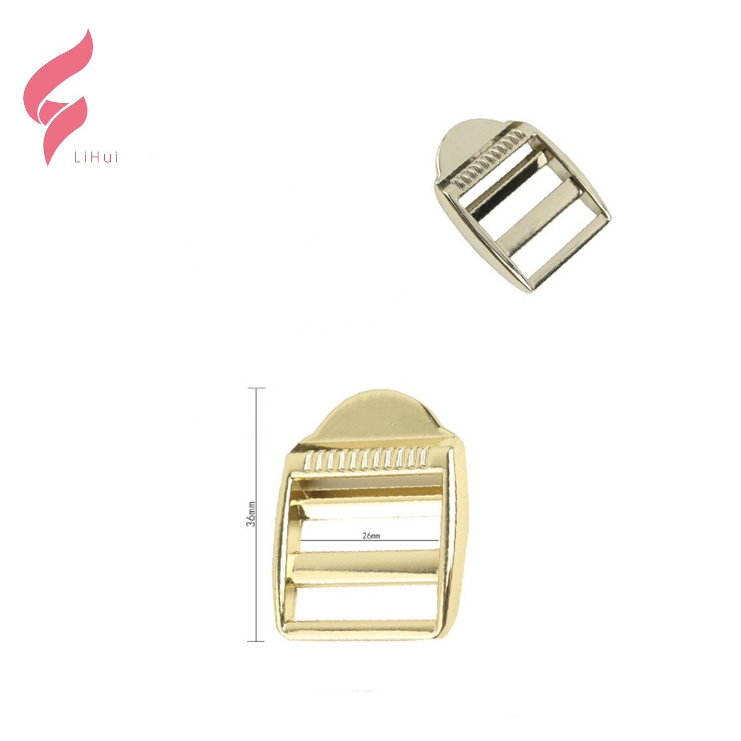 LiHui hardware strap custom metal tri glide adjuster slide buckle strap metal slider clasp for handbags