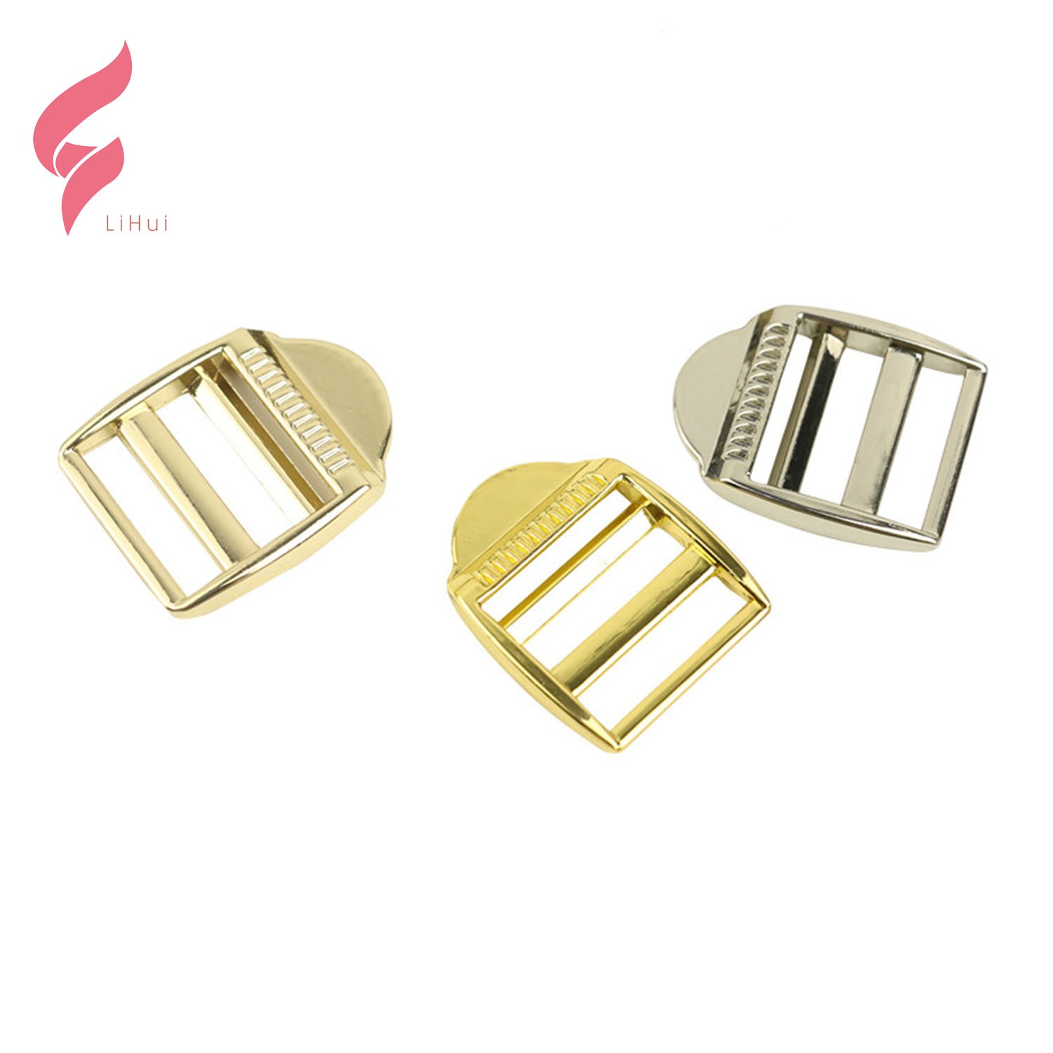 LiHui hardware strap custom metal tri glide adjuster slide buckle strap metal slider clasp for handbags