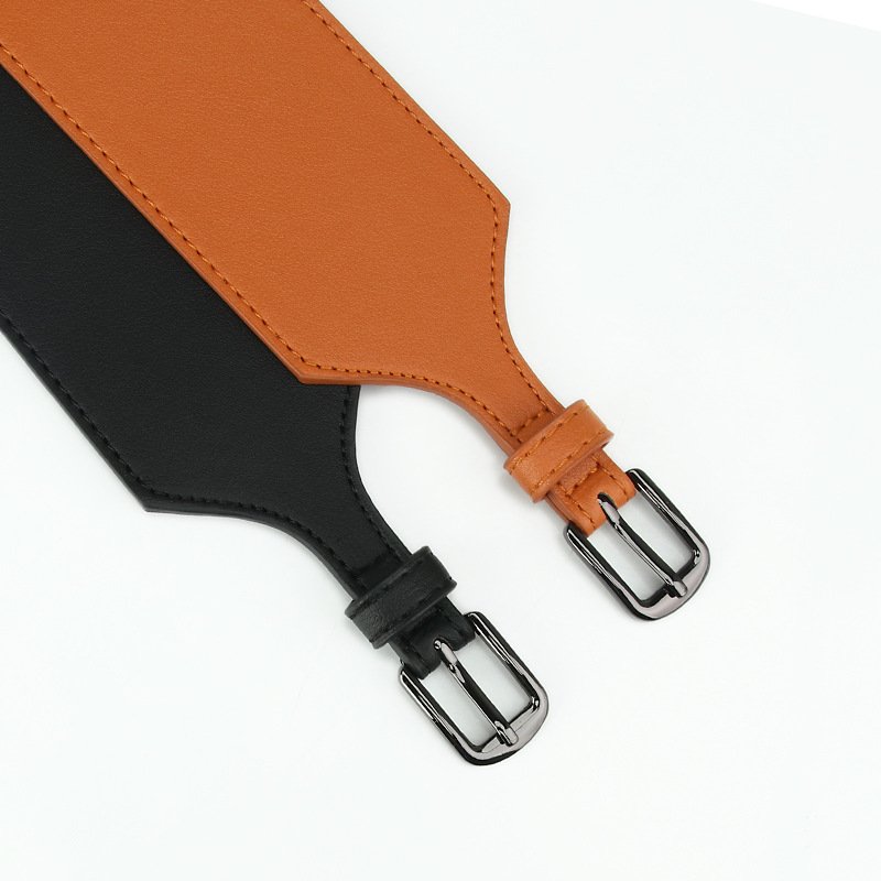 Women Obi Belt Vintage Pu+genuine Leather Buckle Waist Belt,Fashion Wide Belts For Dresses Coat