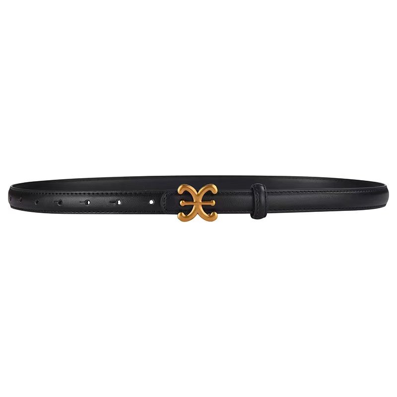 Customized 2cm Width Cow Hide Genuine Leather Belt for Women Fashionable Trendy Ladies Belt with Alloy Buckle Designed Style