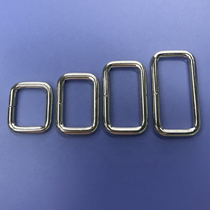 Bag accessory hardware of square ring metal buckles for handbag