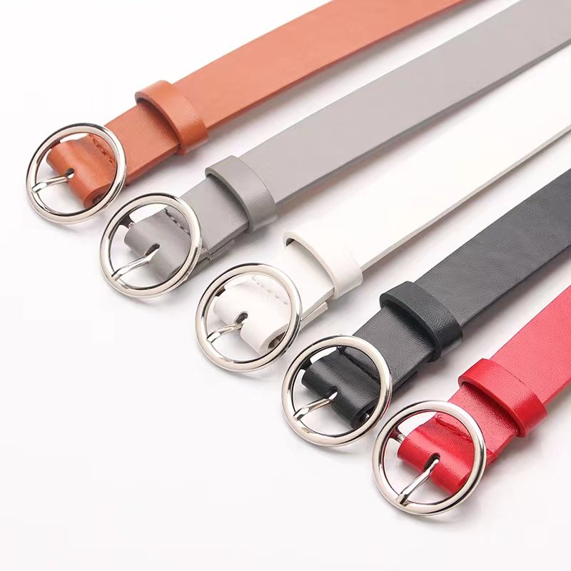 Round buckle trend student decorative belt women Casual fashion personality women's belt