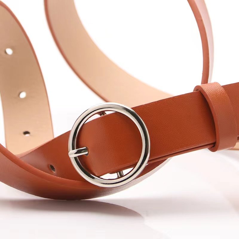 Round buckle trend student decorative belt women Casual fashion personality women's belt