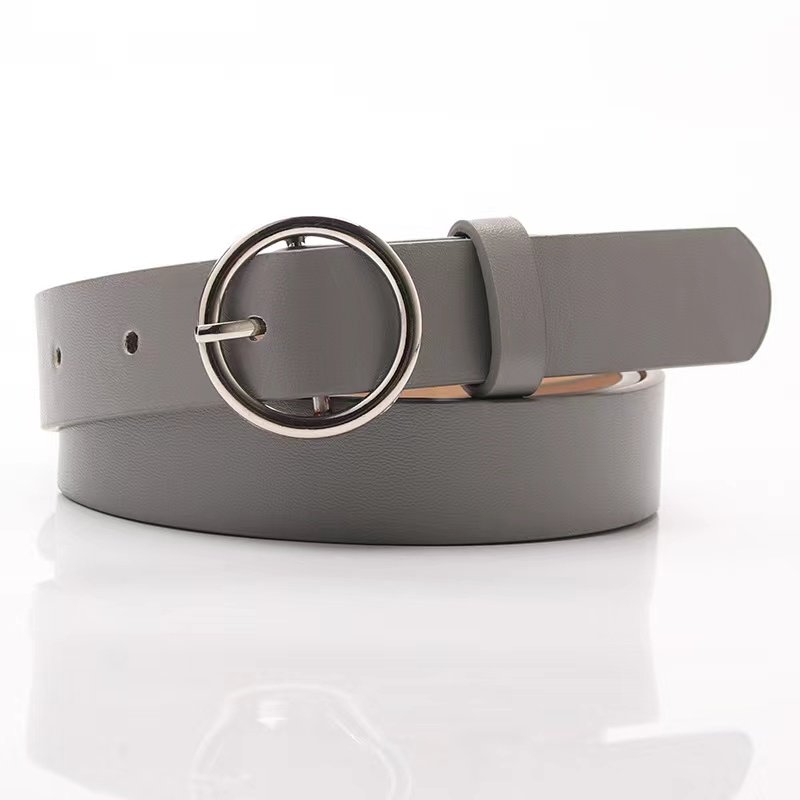 Round buckle trend student decorative belt women Casual fashion personality women's belt