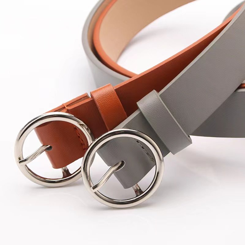 Round buckle trend student decorative belt women Casual fashion personality women's belt
