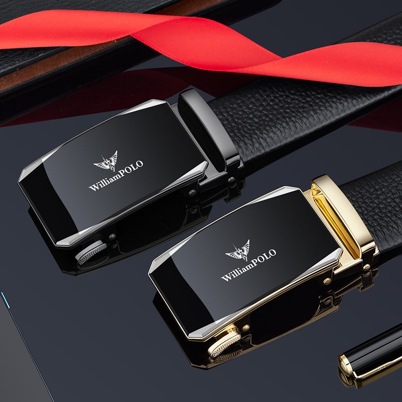 Factory direct sale new men's belt leather alloy automatic buckle men's belt youth business leisure gift wholesale customization