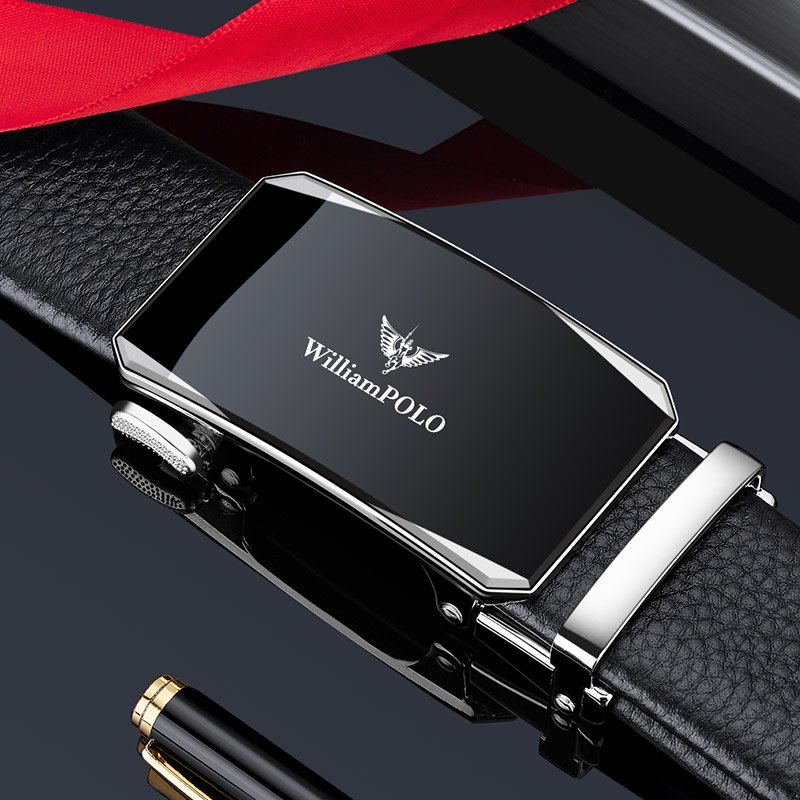 Factory direct sale new men's belt leather alloy automatic buckle men's belt youth business leisure gift wholesale customization