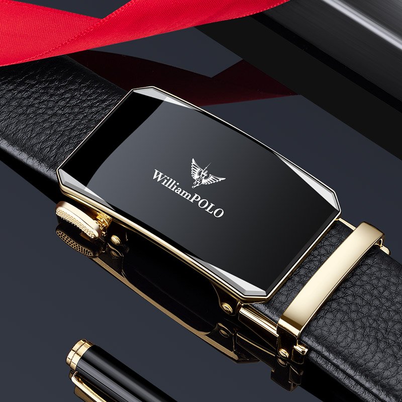 Factory direct sale new men's belt leather alloy automatic buckle men's belt youth business leisure gift wholesale customization