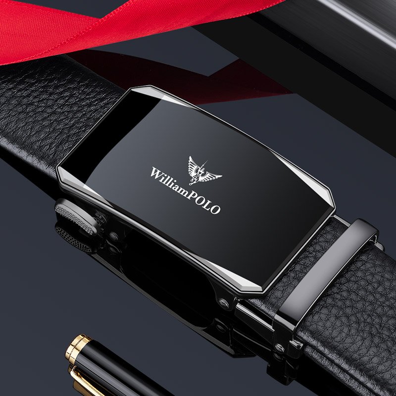 Factory direct sale new men's belt leather alloy automatic buckle men's belt youth business leisure gift wholesale customization