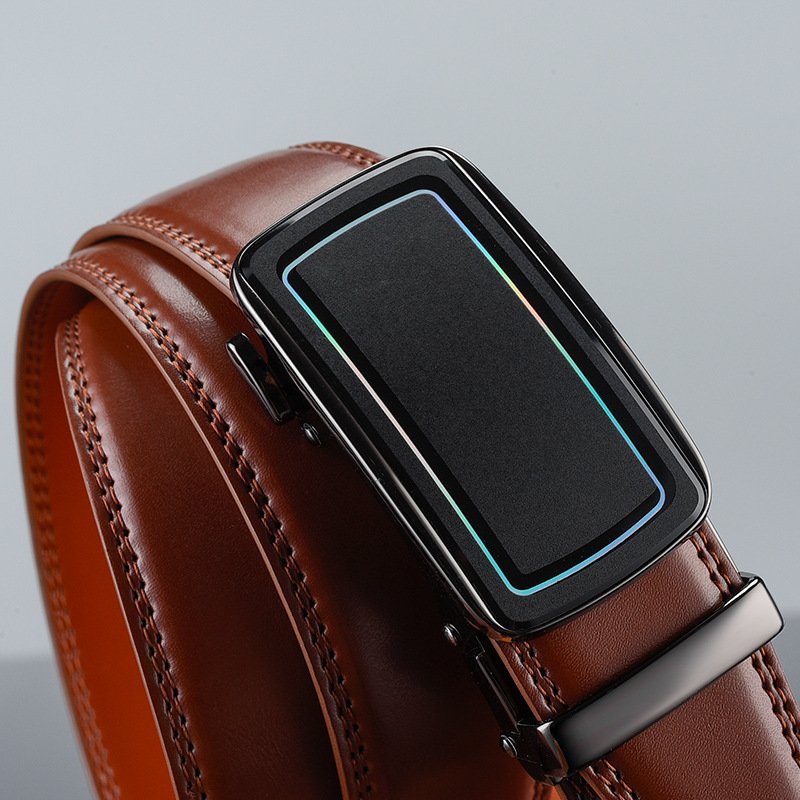 Wholesale New Design Men's Genuine Leather Cowhide Belt with Alloy Buckle