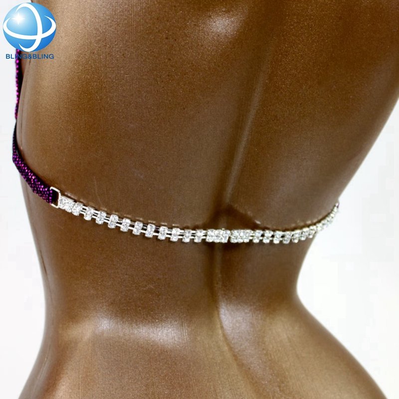 Wholesale Clear Crystal Close-up Bra Back Hanging Connector Rhinestone Bikini Connector Buckle For Fitness Bikini Suit Accessory