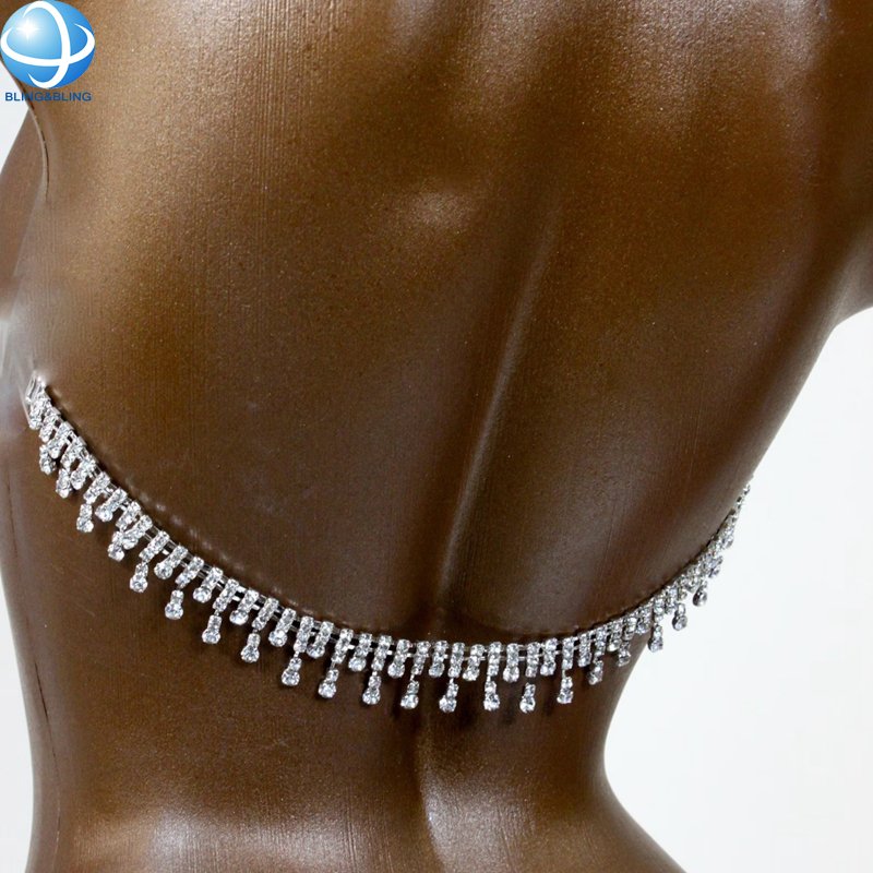 Wholesale Clear Crystal Close-up Bra Back Hanging Connector Rhinestone Bikini Connector Buckle For Fitness Bikini Suit Accessory