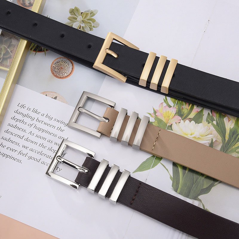 Wholesale 2023 new 2.4 cm wide womens chic korean style pu leather casual jeans pants belt ladies belt