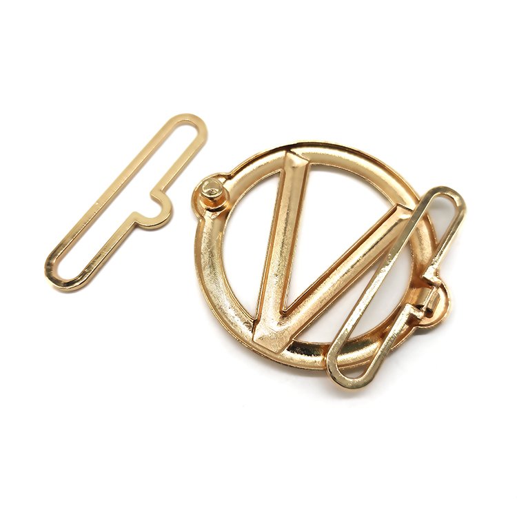 Factory Customized Size Adjustable Metal Zinc Alloy 49mm Golden Belt Clip Buckles V-Shape Fashion Swimwear Garment Accessories
