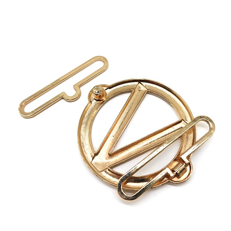 Factory Customized Size Adjustable Metal Zinc Alloy 49mm Golden Belt Clip Buckles V-Shape Fashion Swimwear Garment Accessories