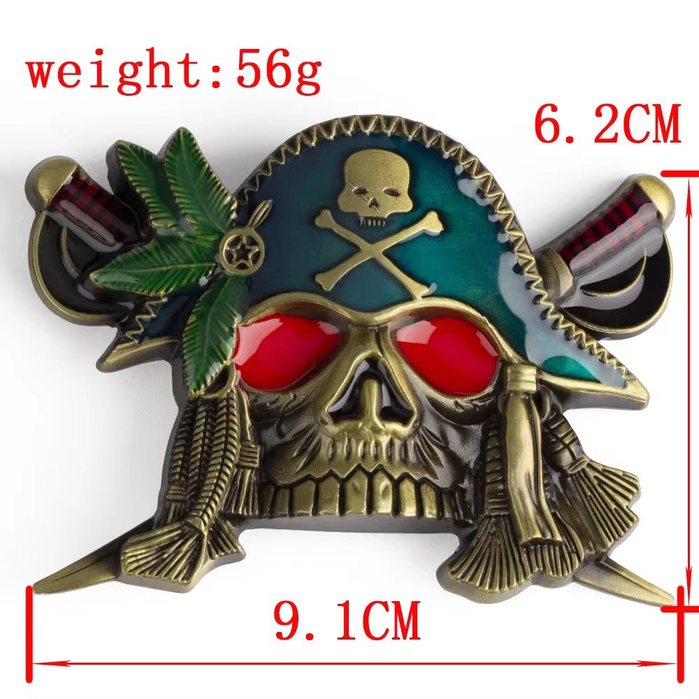 new arrive factory direct sales no MOQ Skull Design soft Enamel 3D Fashion Western Belt Buckle cowboy Belt Buckle