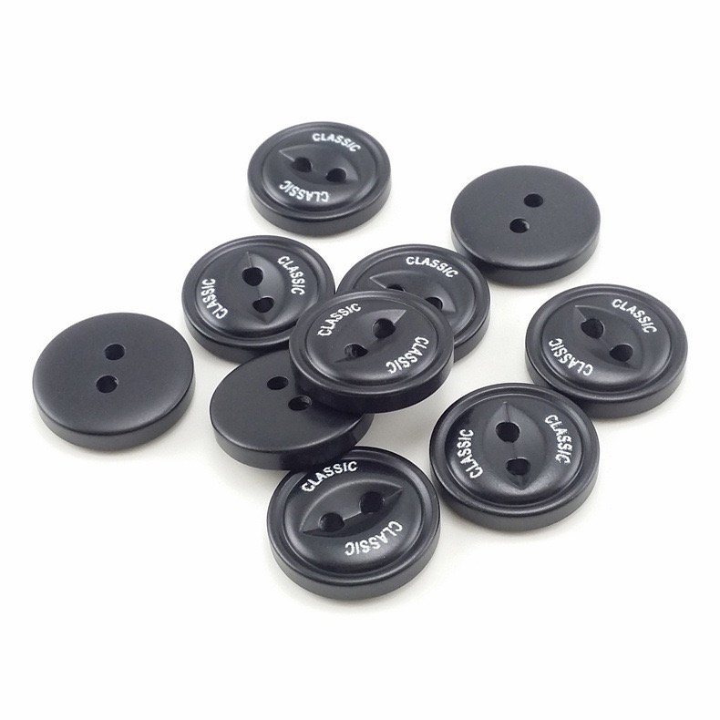 Yong Ji Factory Wholesale Round black Fish Eye Laser Buttons For Men's Coat Pants Customer Custom Resin Buckle