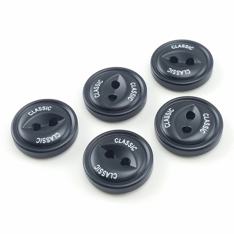 Yong Ji Factory Wholesale Round black Fish Eye Laser Buttons For Men's Coat Pants Customer Custom Resin Buckle