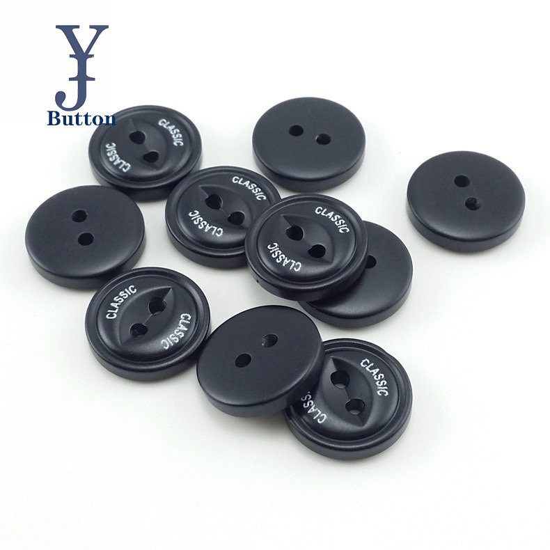 Yong Ji Factory Wholesale Round black Fish Eye Laser Buttons For Men's Coat Pants Customer Custom Resin Buckle