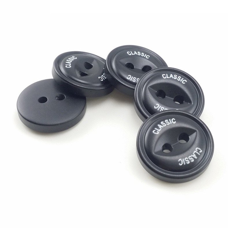 Yong Ji Factory Wholesale Round black Fish Eye Laser Buttons For Men's Coat Pants Customer Custom Resin Buckle