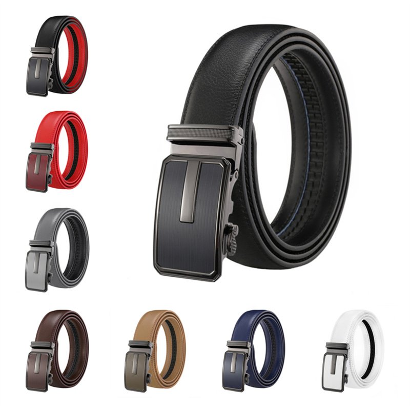 LQbelt 3CM Men's Automatic Buckle Belt Genuine Leather Belts For Men Custom Ratchet Belt 31MM OEM Factory