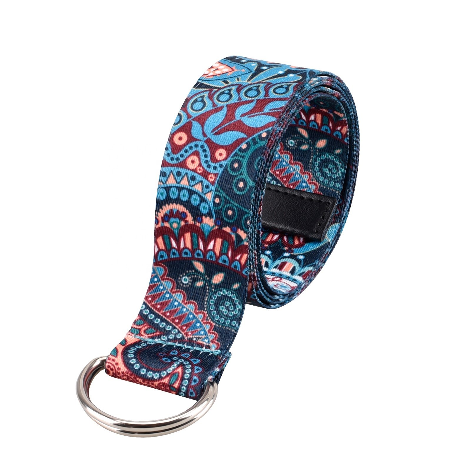Wholesale 38 MM Wide Women's Web Belt with Double D-ring Buckles Vintage Printed Adjustable Casual Jeans Belts