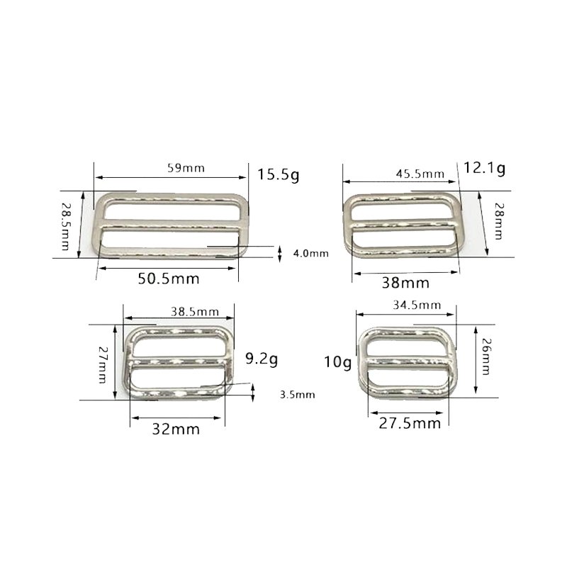 Factory Price Wholesale Zinc Alloy Gold Silver Black Round Corner Buckle Clothing Bag Strap Adjustment Buckle