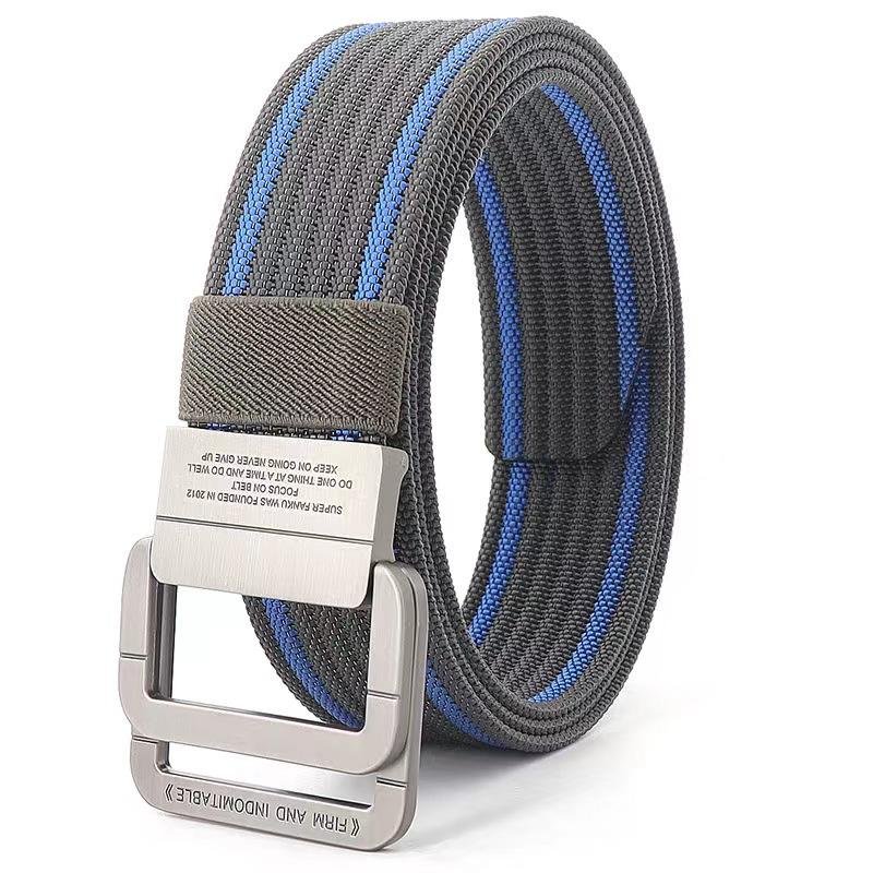 New Outdoor Nylon Belt Men's Tactical Sports Belt Alloy Double Ring Buckle Woven Canvas Belt For Men And Women