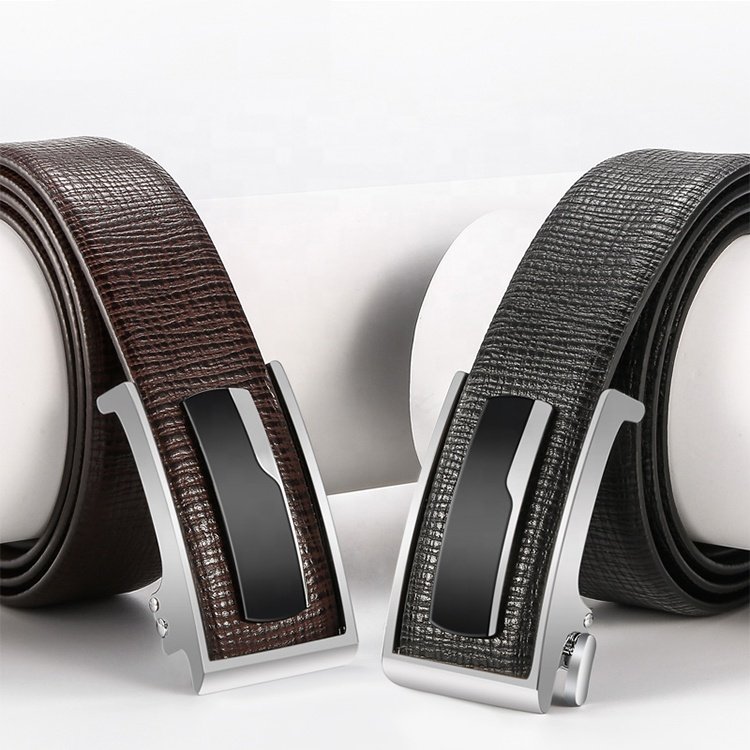 CHRISTMAS Gift Elephant Grain Men's Leather Belt Automatic Buckle Belt Versatile Cowhide Belt