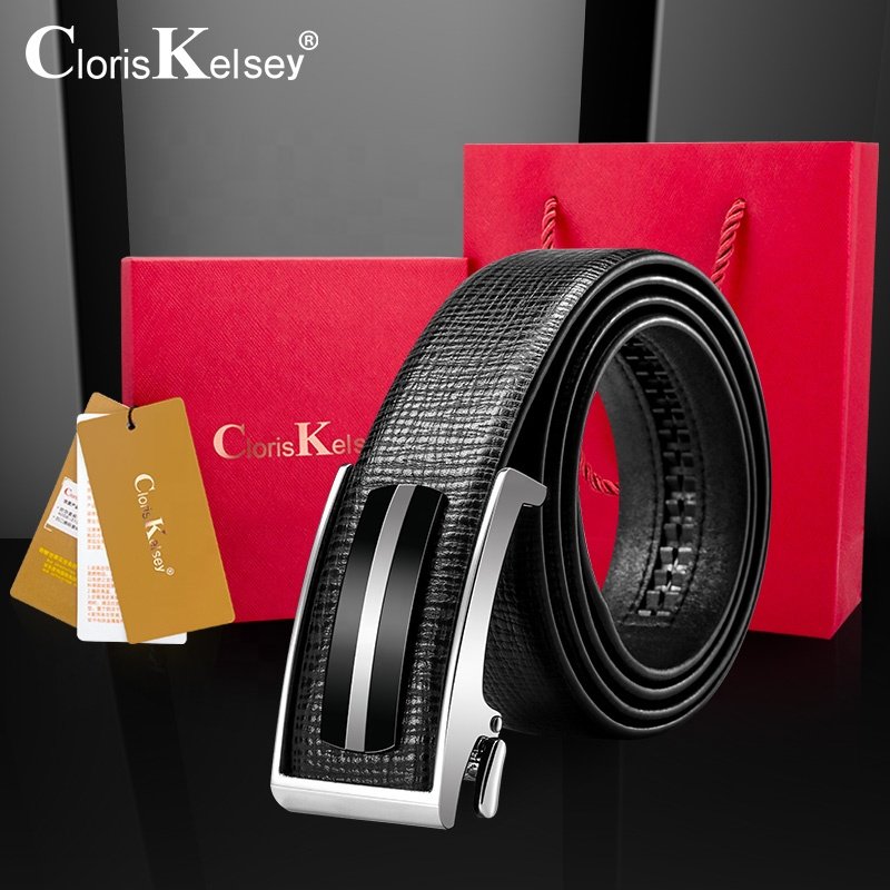 CHRISTMAS Gift Elephant Grain Men's Leather Belt Automatic Buckle Belt Versatile Cowhide Belt