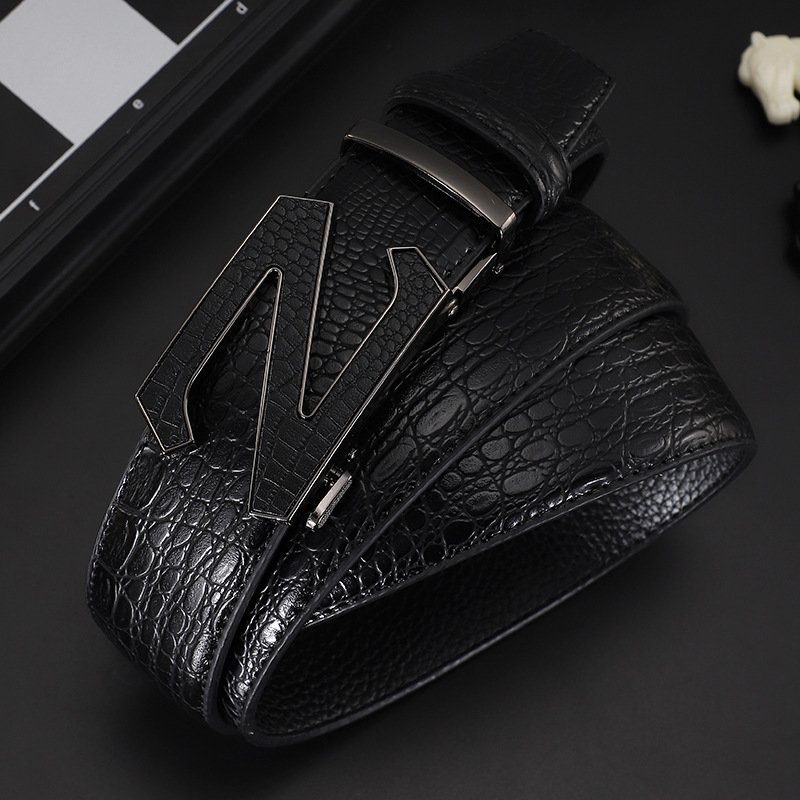 Cowhide Belt Genuine Leather Belts Cowskin Men's Automatic Buckle Belts For Men Custom Logo Oem Factory