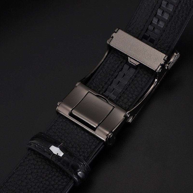Cowhide Belt Genuine Leather Belts Cowskin Men's Automatic Buckle Belts For Men Custom Logo Oem Factory
