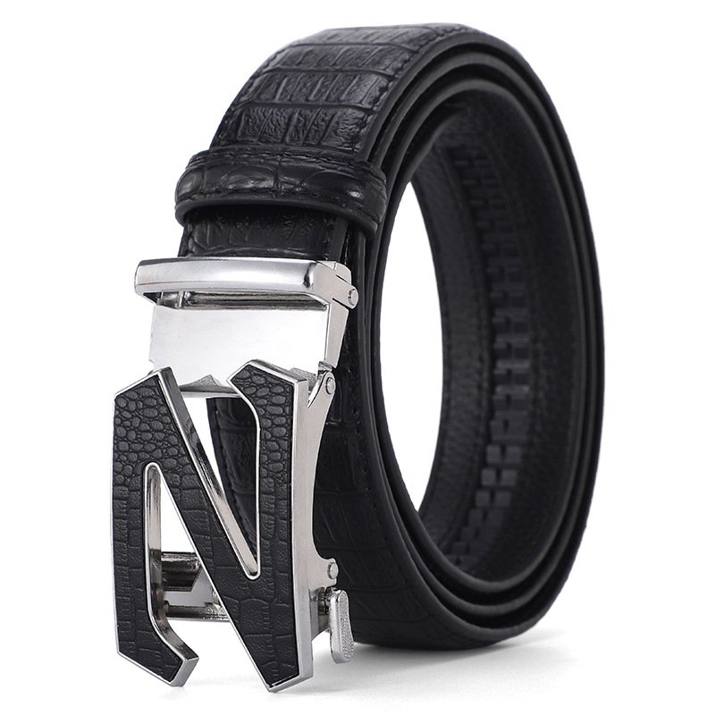 Cowhide Belt Genuine Leather Belts Cowskin Men's Automatic Buckle Belts For Men Custom Logo Oem Factory