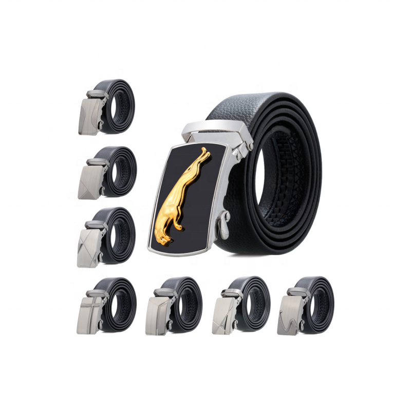 Ready to ship Faux leather automatic adjustable belt buckle for men