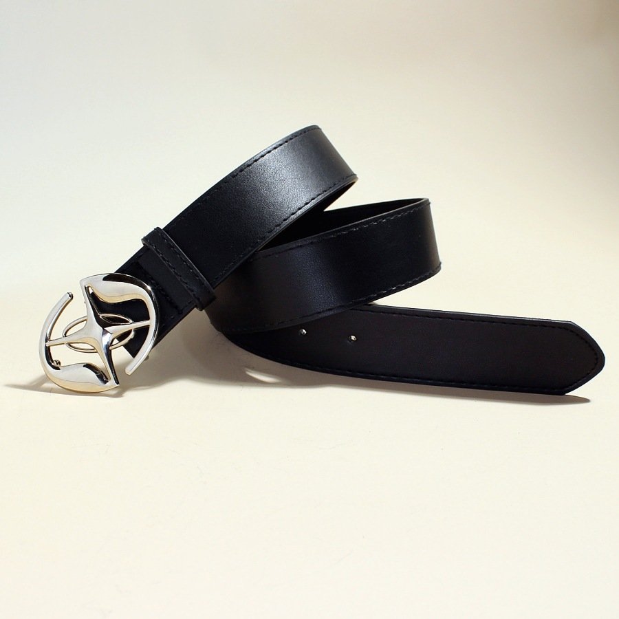 New Korean version of ins style men and women retro smooth buckle Korean simple fashion waist metal buckle belt women