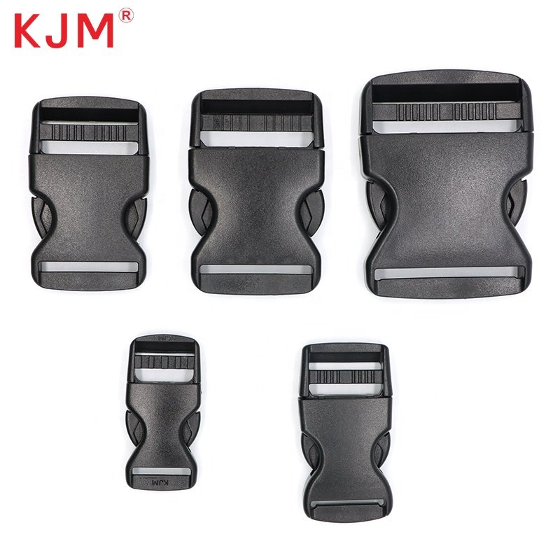 GRS Certification Bag Accessories Dual Adjustable Recycled Plastic Buckle Black Pom Side Release Buckle for Bag Belt Straps