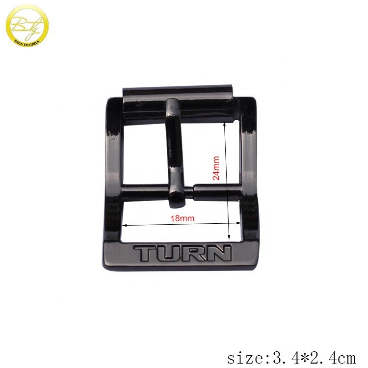 Custom made logo leather belts buckle zinc alloy shoes pin buckle adjuster hardware for handbags