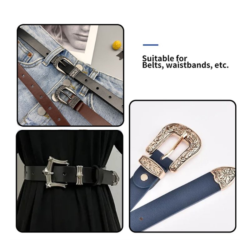 Factory Wholesale Western Belt Buckle Cowboy Zinc Alloy Vintage Belt Buckle Design Pattern 3 Piece Buckle