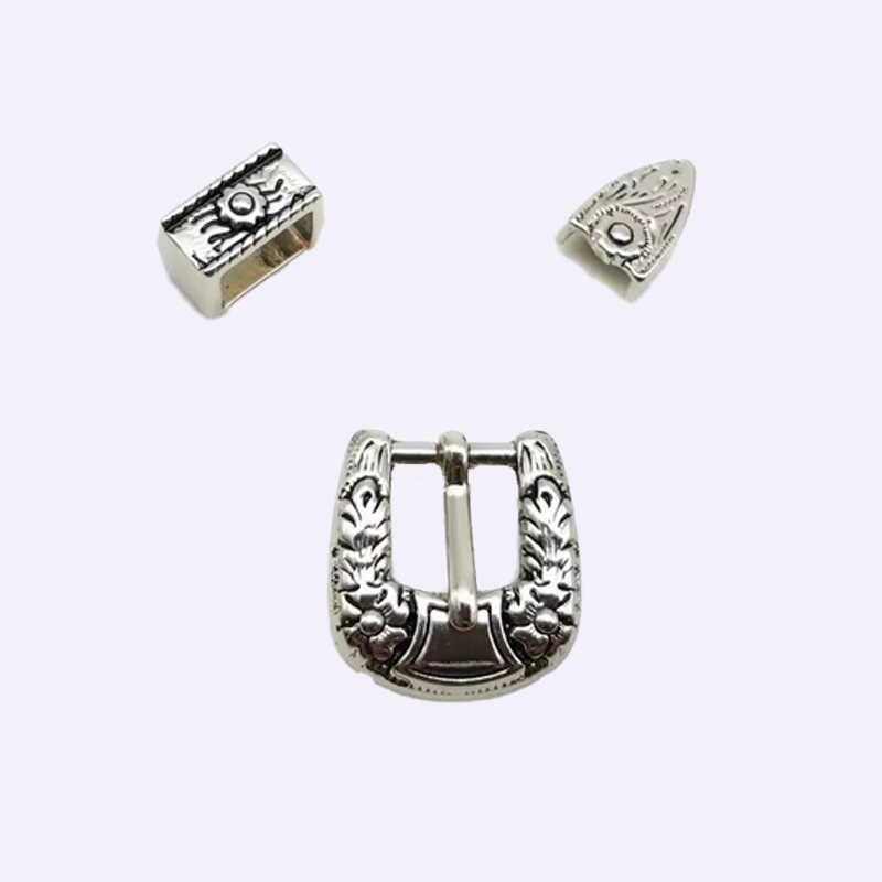 Factory Wholesale Western Belt Buckle Cowboy Zinc Alloy Vintage Belt Buckle Design Pattern 3 Piece Buckle