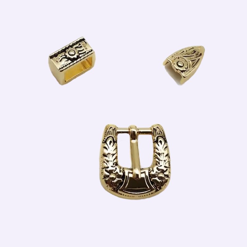 Factory Wholesale Western Belt Buckle Cowboy Zinc Alloy Vintage Belt Buckle Design Pattern 3 Piece Buckle