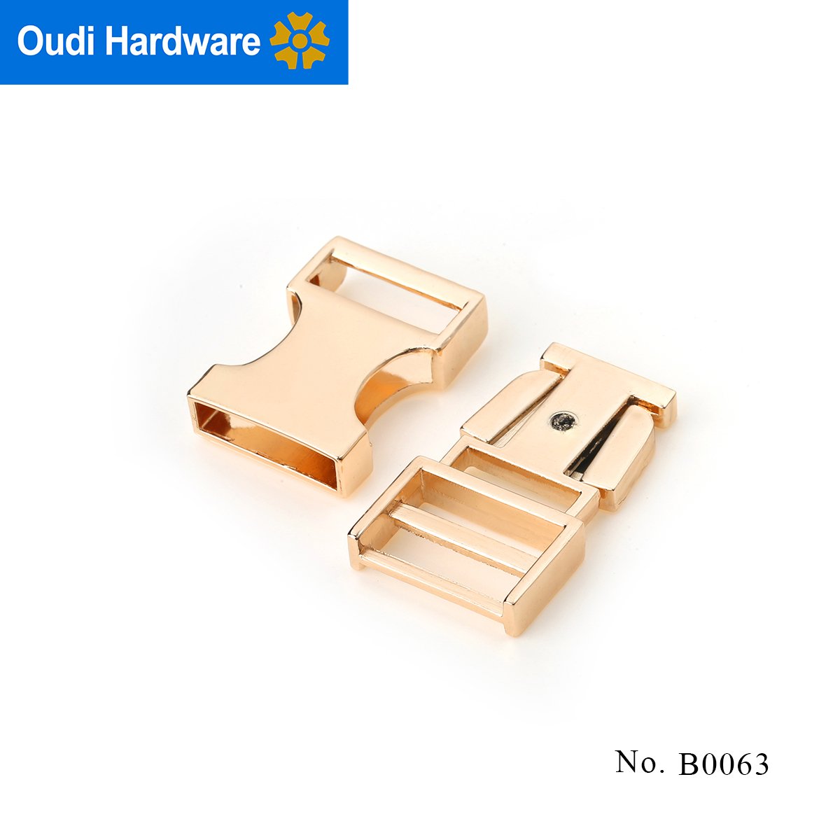 Light Gold Side Release Buckles for Dog Collars High Quality Zinc Alloy Side Quick Release Buckles for Bags and Luggages