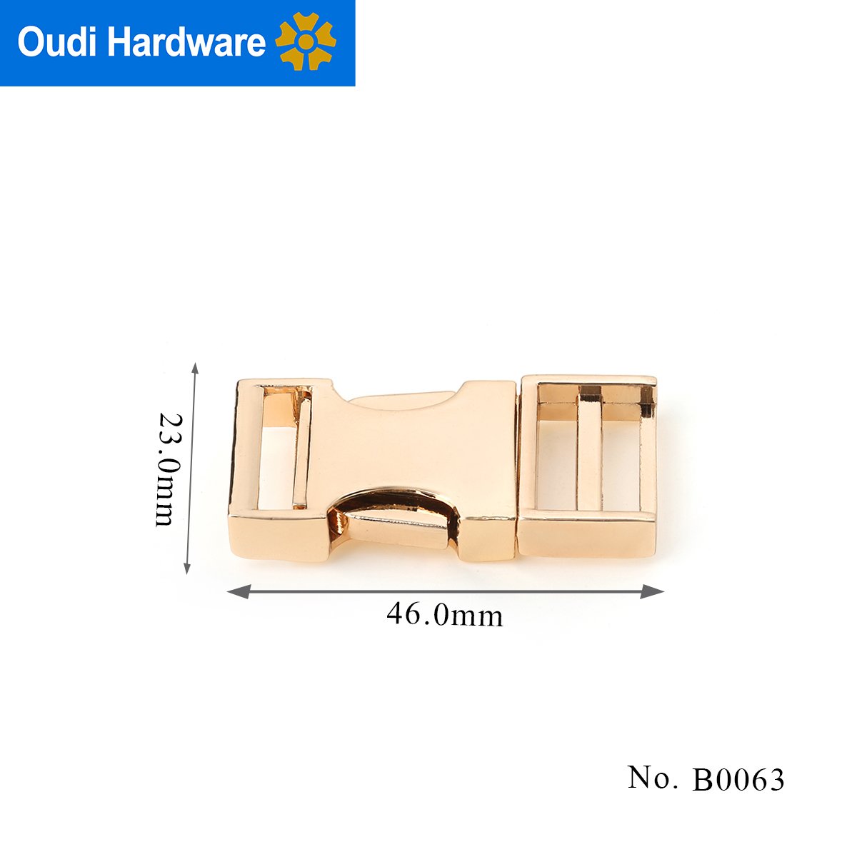 Light Gold Side Release Buckles for Dog Collars High Quality Zinc Alloy Side Quick Release Buckles for Bags and Luggages