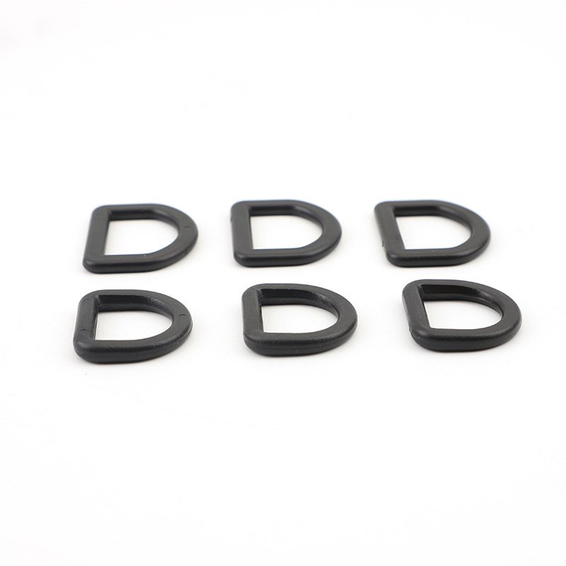 20/25mm New Plastic Black Semi Circular D Buckle Rings BL Custom Logo Plastic Original for Sports Design 100pcs CN;GUA