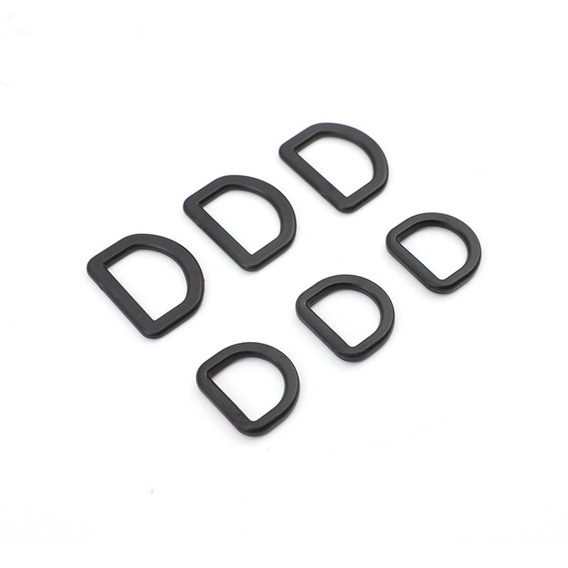 20/25mm New Plastic Black Semi Circular D Buckle Rings BL Custom Logo Plastic Original for Sports Design 100pcs CN;GUA