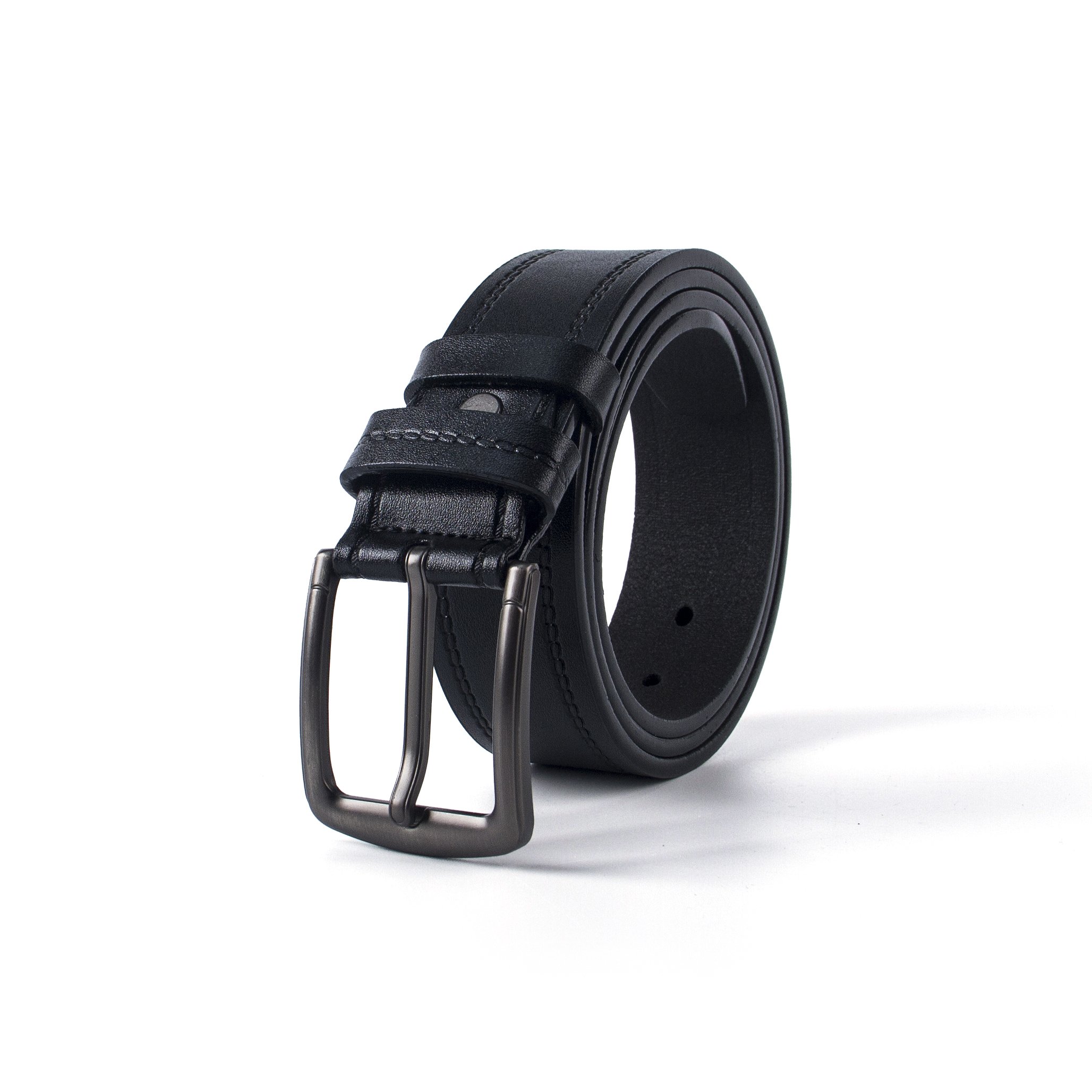 Classic Single Sewing men's belt retro pu leather belt customized pin buckle for men