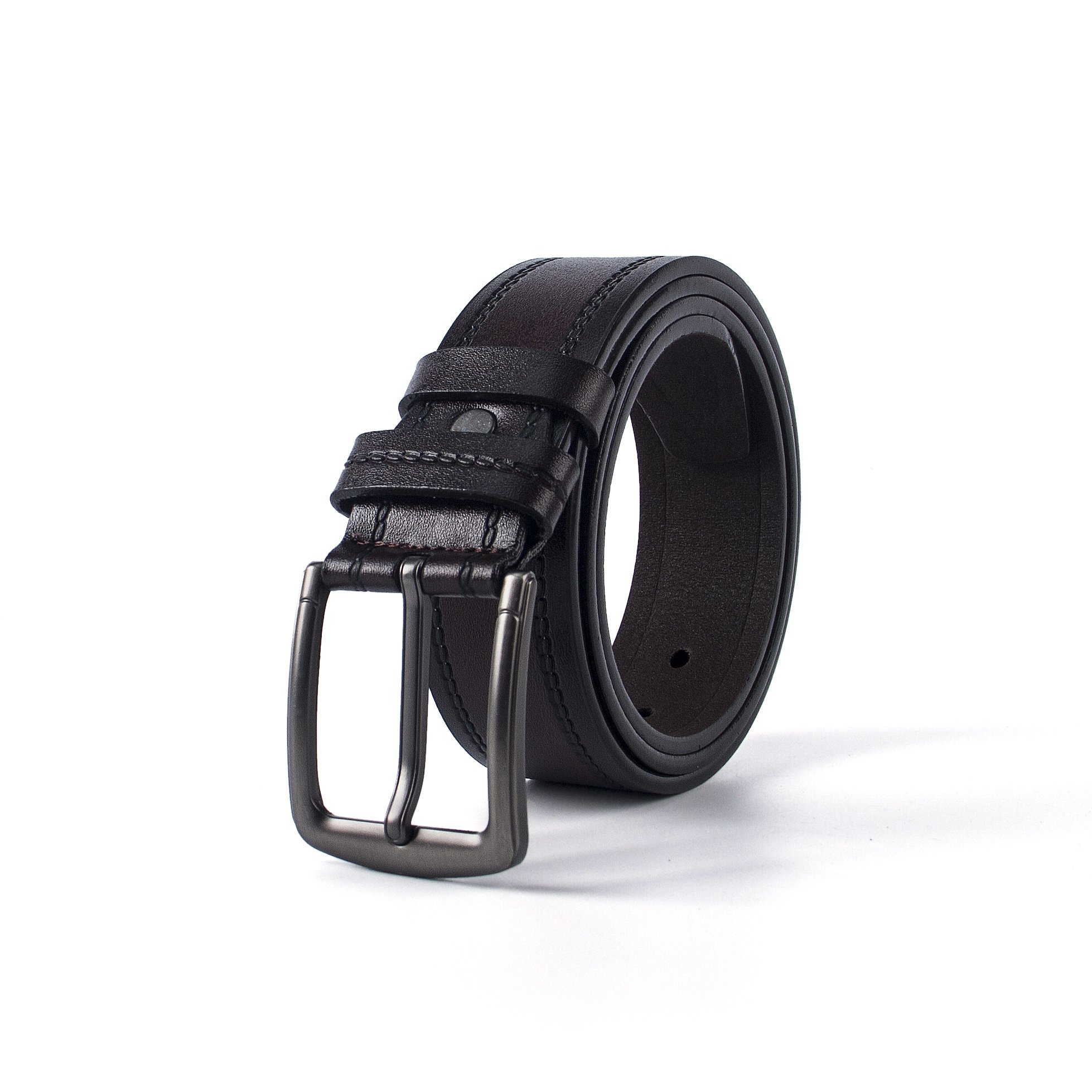 Classic Single Sewing men's belt retro pu leather belt customized pin buckle for men
