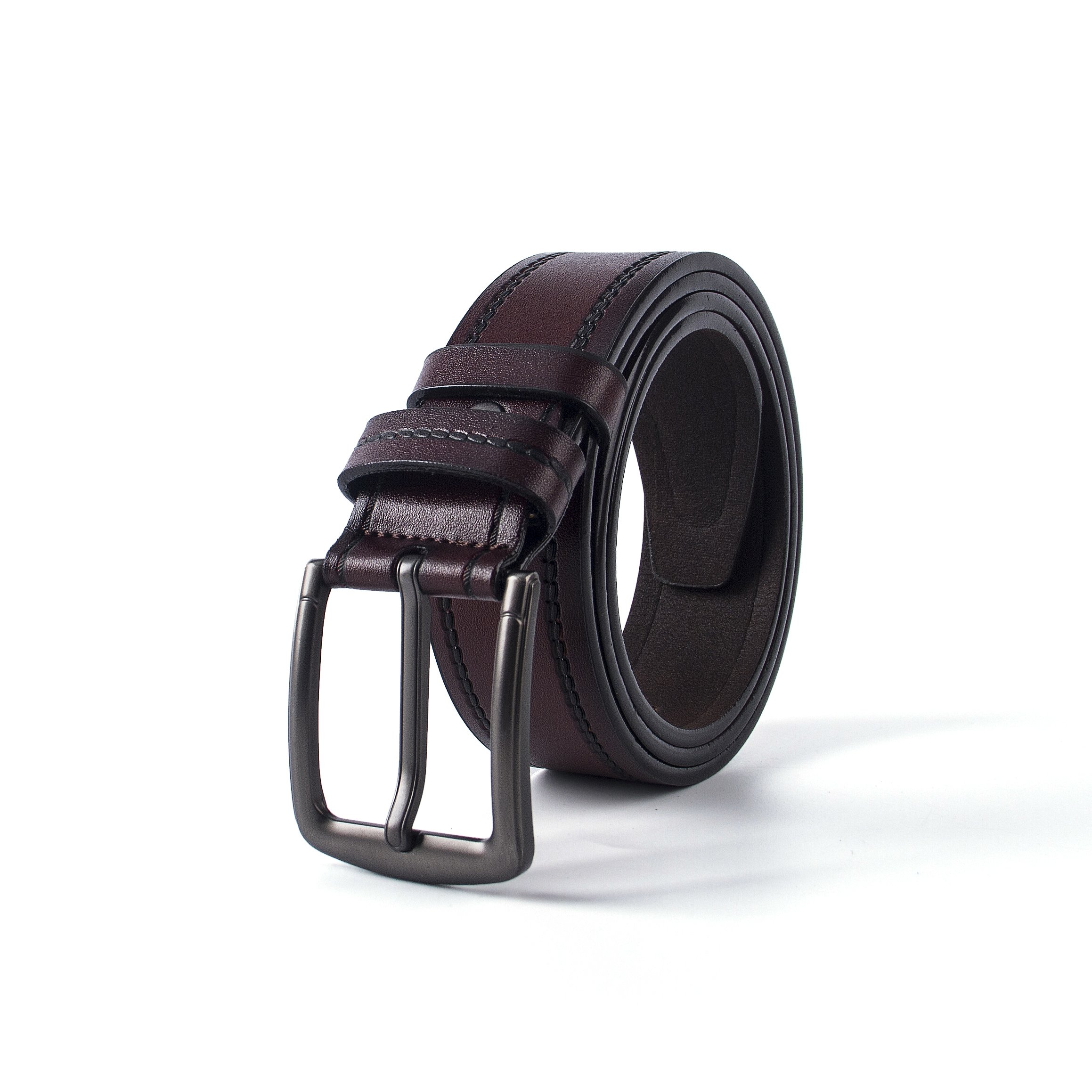 Classic Single Sewing men's belt retro pu leather belt customized pin buckle for men